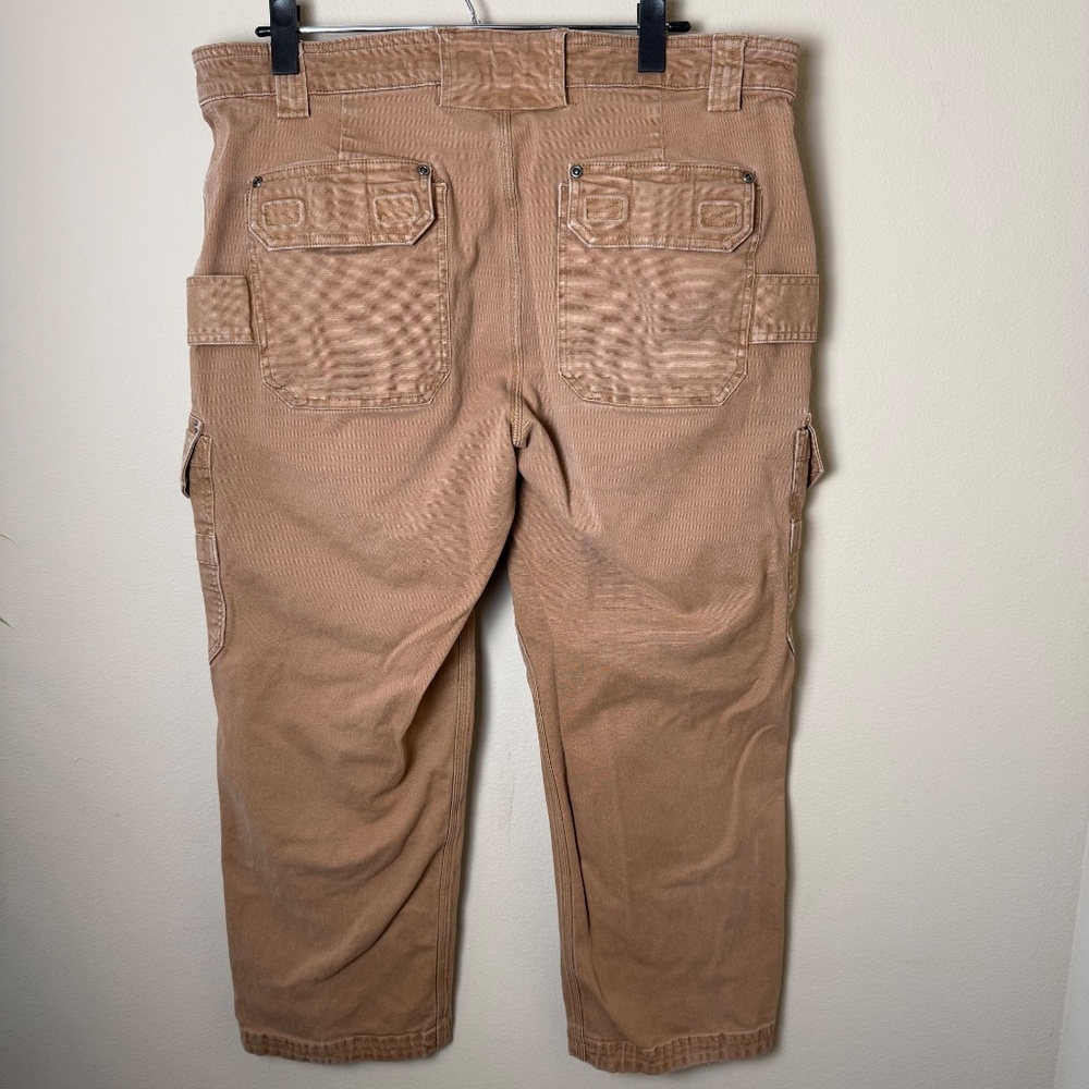 Duluth Trading Flex Fire Hose Cargo Pants Mens Tag 38x28 Rust Brown Workwear - Picture 2 of 10